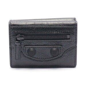 Balenciaga CAG WALLET Tri fold Leather Black